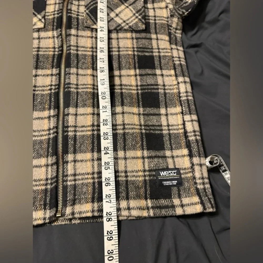 WeSC Jacket American Liam Plaid Sherpa Shacket Zip Up Flannel New w Tags Size L - Picture 2 of 6